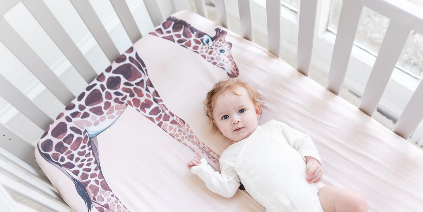 Giraffe Fitted Crib Sheet The Gilded Bird The Gilded Bird US