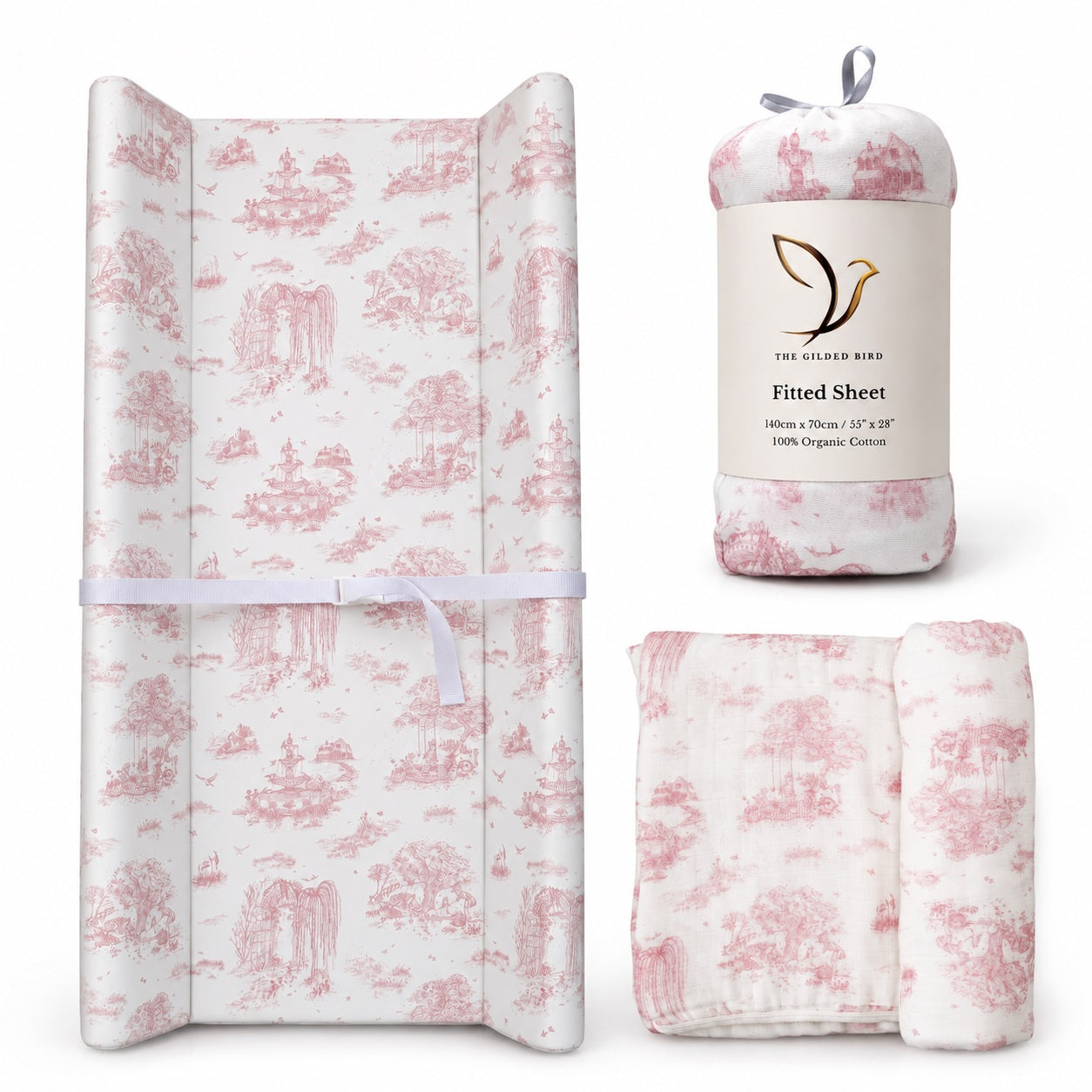 Spring Toile Pink Nursery Bundle