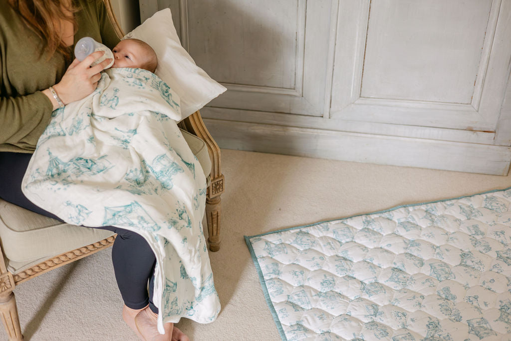 Circus Toile Bamboo Baby Blanket