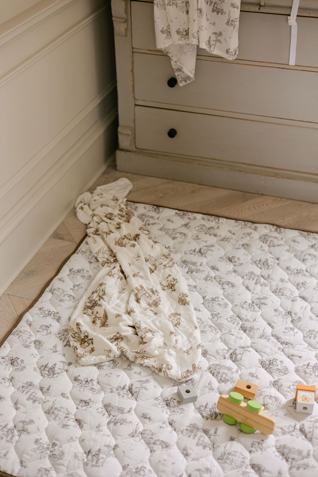 Western Toile Bamboo Baby Blanket