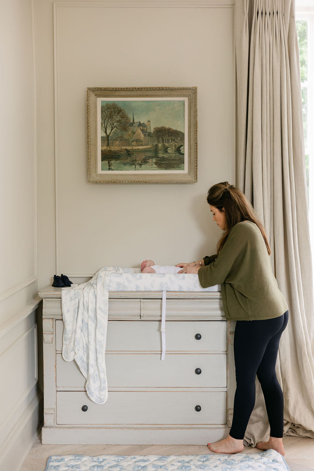 Spring Toile Spring Toile Blue Contour Change Pad | The Gilded Bird – The Gilded Bird US