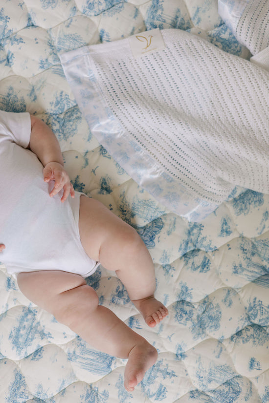 Spring Toile Blue Quilted Playmat