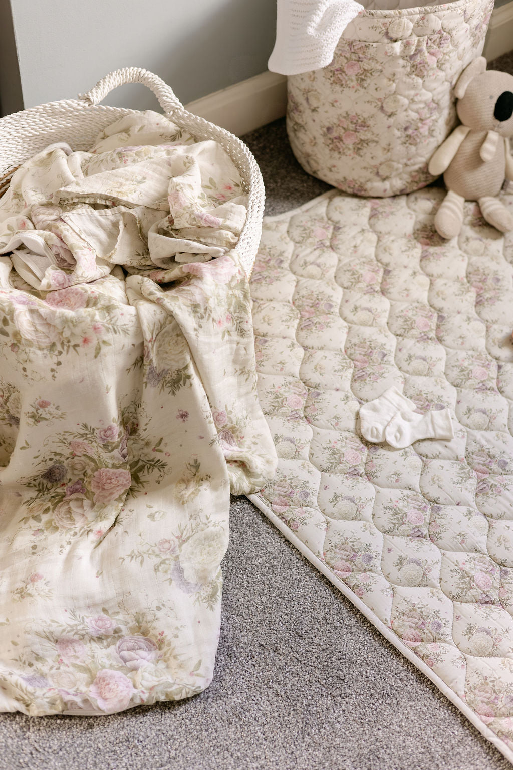 Antique Rose Quilted Playmat