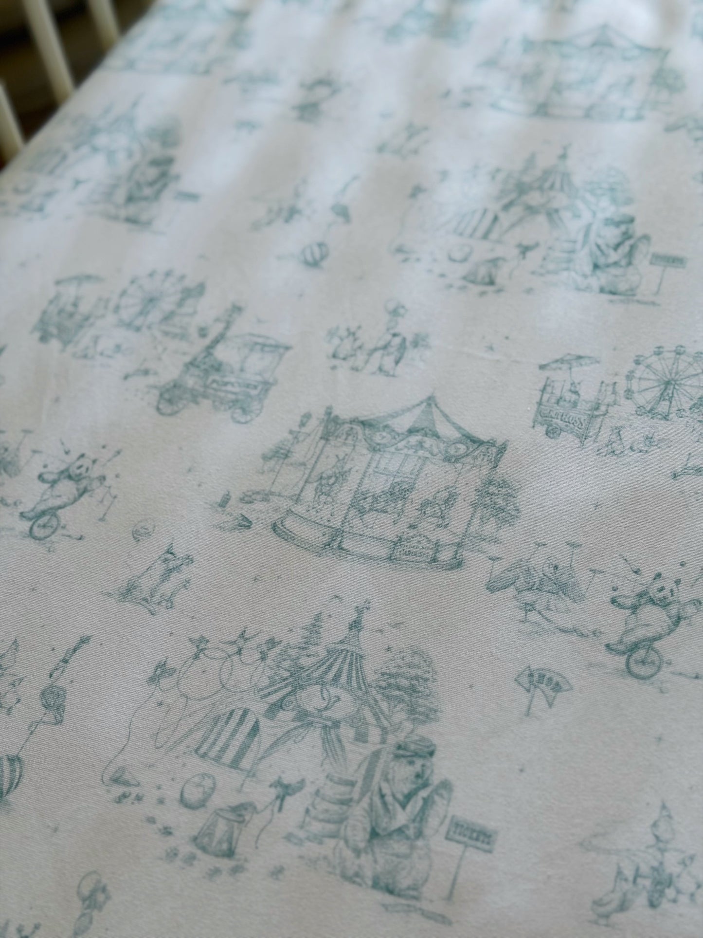 Circus Toile Fitted Crib Sheet