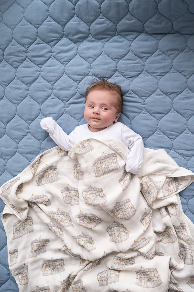 Load image into Gallery viewer, Carousel Bamboo Baby Blanket
