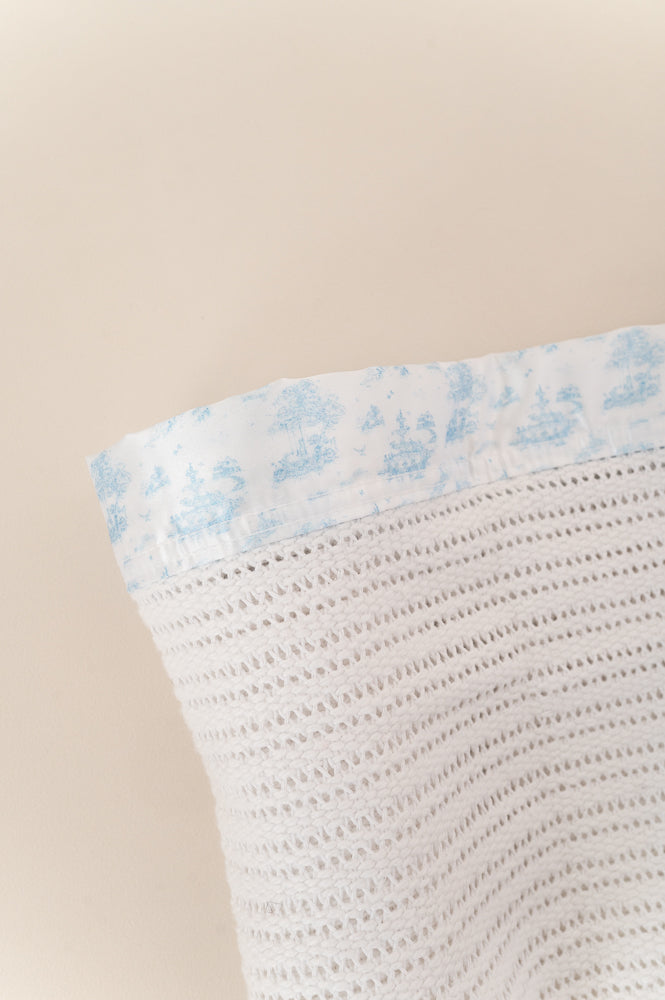 Cellular Baby Blanket - Spring Toile Blue