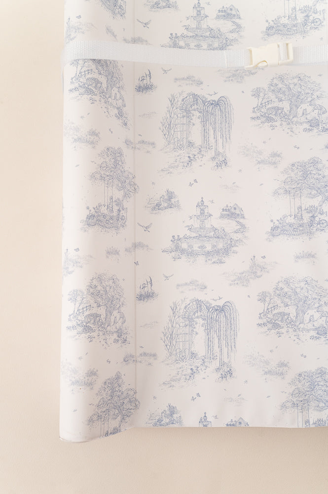 Spring Toile Blue Wipeable Contour Change Pad