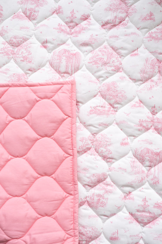 Spring Toile Pink Quilted Playmat