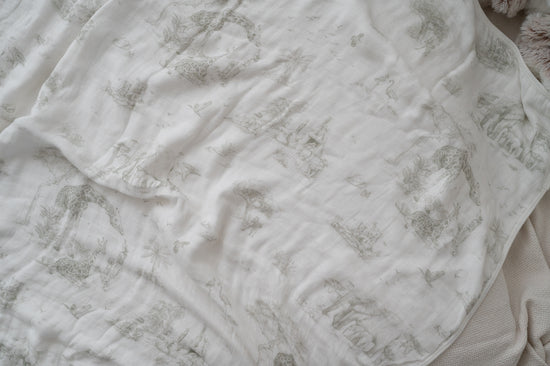 Load image into Gallery viewer, Safari Toile Bamboo Baby Blanket
