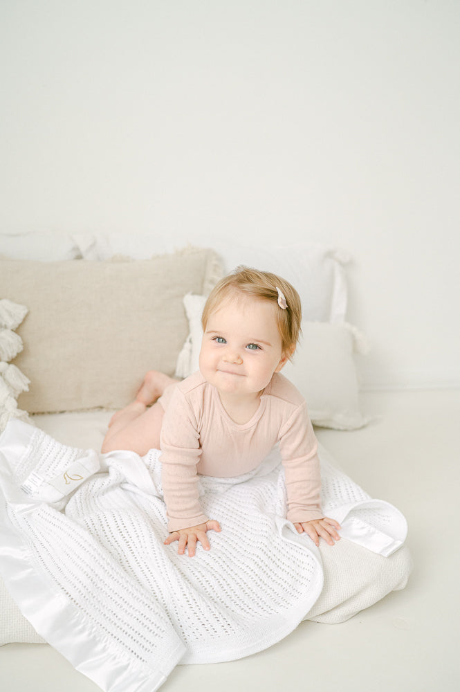 Cellular Baby Blanket - White Trim