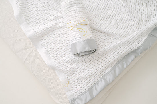 Cellular Baby Blanket - Grey Trim