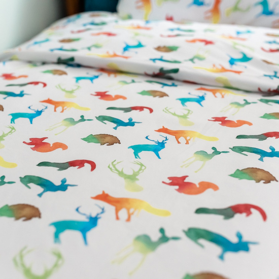 Colourful Animals Toddler Bed/Cotbed Duvet Cover and Pillow Case Set | The Gilded Bird | Toddler Duvet Sets | Buy Toddler Duvet Sets Online 