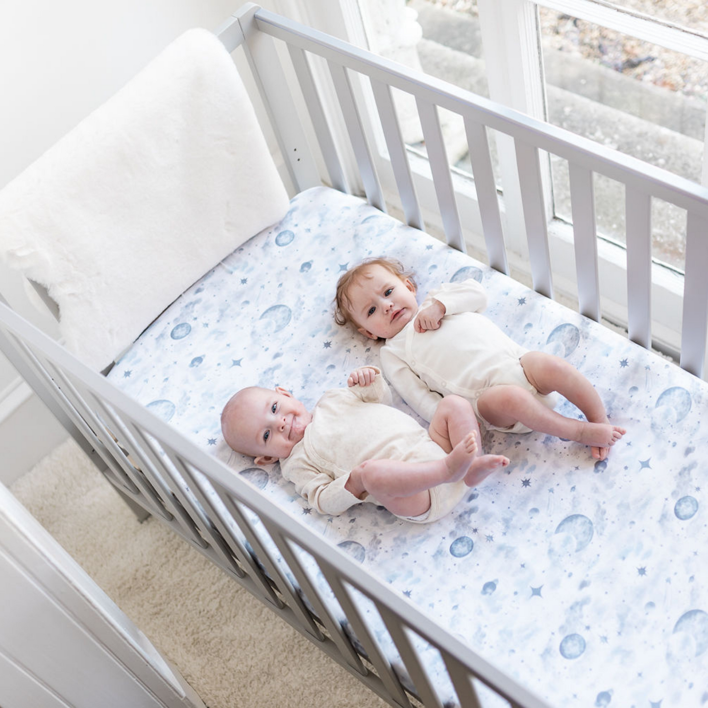 Grey crib sheets best sale