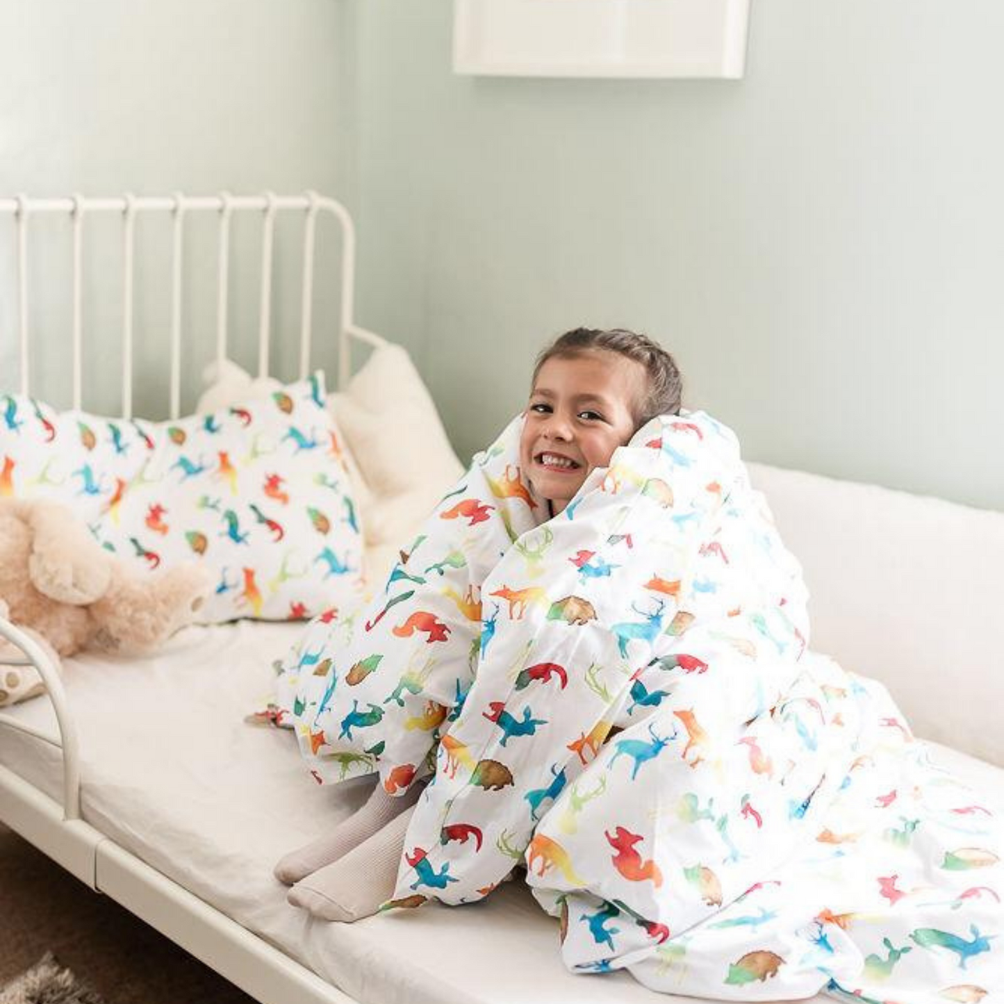 Colourful Animals Toddler Bed Duvet Set The Gilded Bird The