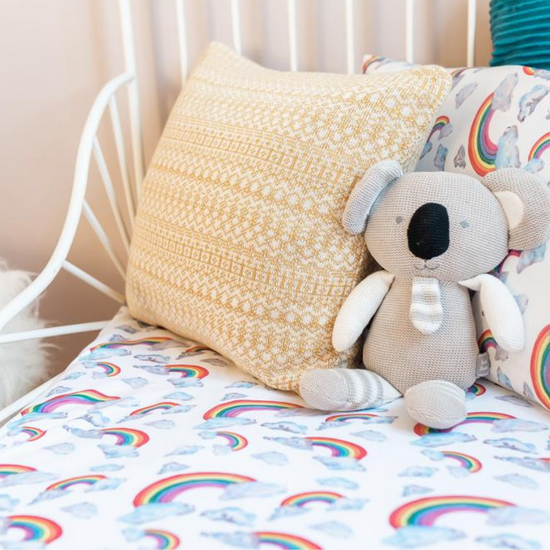 Rainbow on White Toddler Bed/Cotbed Duvet Cover and Pillow Case Set | The Gilded Bird | Toddler Duvet Sets | Buy Toddler Duvet Sets Online 