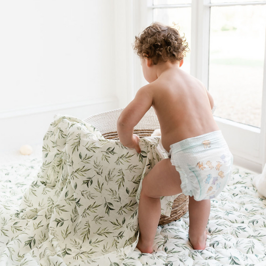 Linen Leaves X-Large Muslin Swaddle