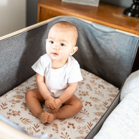 Lovely Leaves Beige Change Pad Covers/Bassinet Sheets