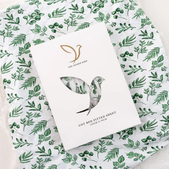 Lovely Leaves Green Fitted Crib Sheet