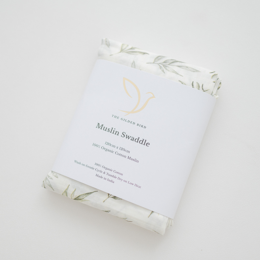 Linen Leaves X-Large Muslin Swaddle