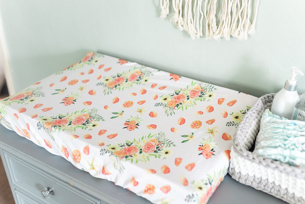 Bassinet Sheet / Change Pad Cover - Coral Bassinet Sheet / Change Pad Cover - Coral
