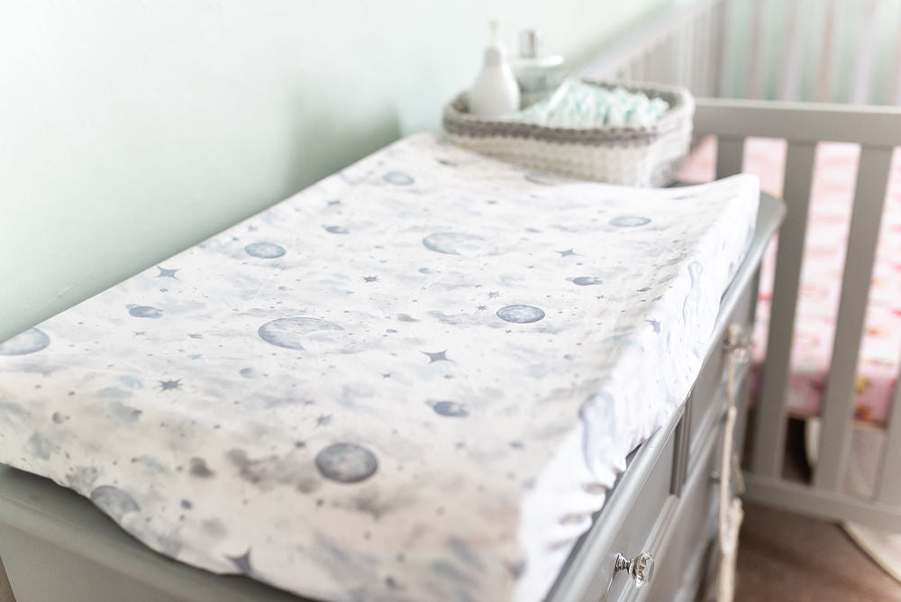 Night Sky Grey Change Pad Covers/Bassinet Sheets