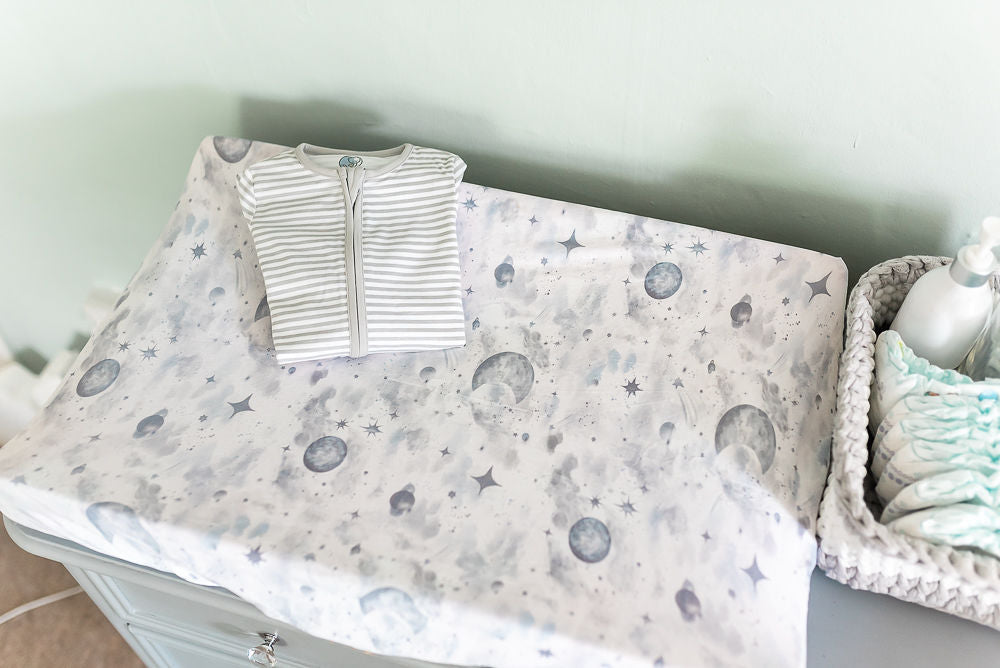 Night Sky Grey Change Pad Covers/Bassinet Sheets