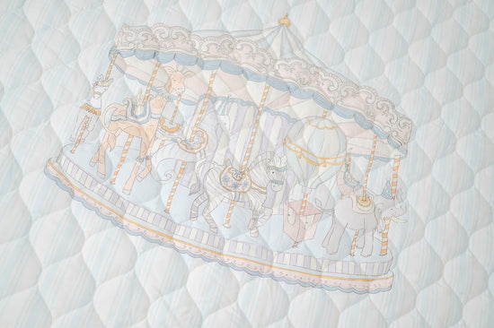 Carousel Blue Stripe Quilted Playmat