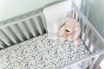 Wild Bee White Fitted Crib Sheet